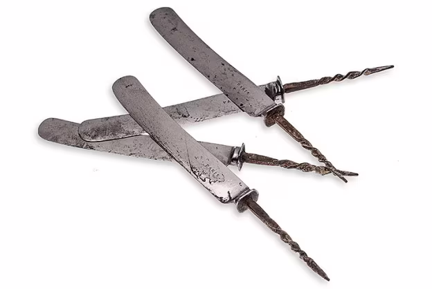 oude lemmets los van het zilveren mesheft