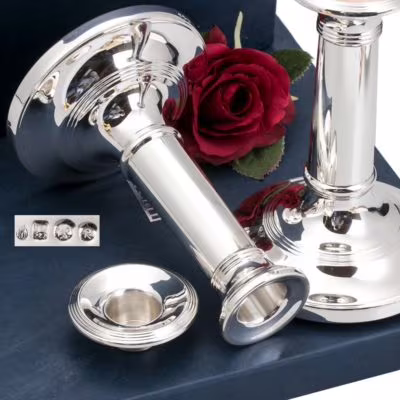 zilveren kandelaars met losse bobéches