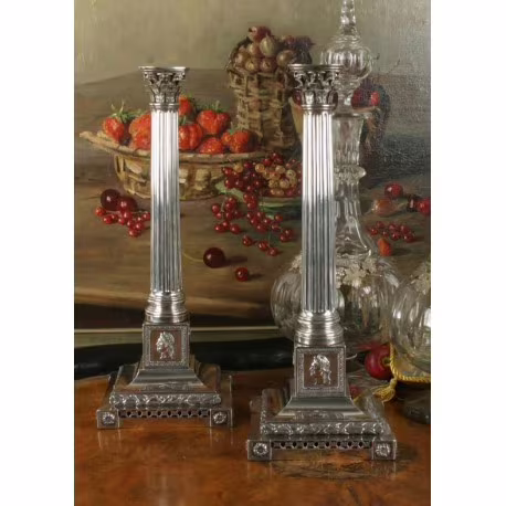 Hollands zilveren kandelaars uit de 18e eeuw Amsterdam antieke zilveren kandelaars