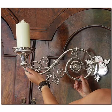 antiek stel zilveren wandarmen