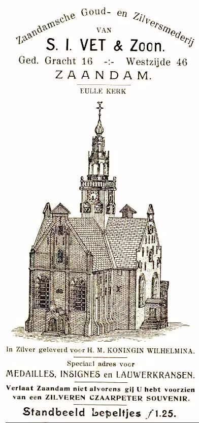 Zaandamsche Goud en Zilversmederij van S.I. Vet & Zoon te Zaandam