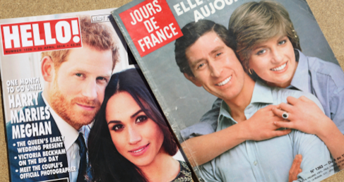 De beroemde ring van Prinses Diana witgoud met saffier en briljant