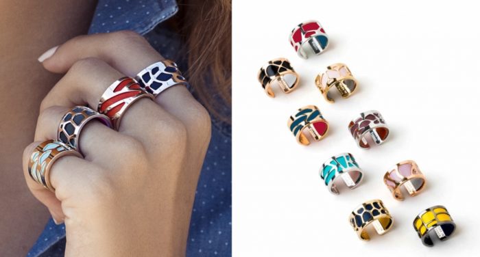 Les Georgettes ringen in verschillende designs en verwisselbare leertjes