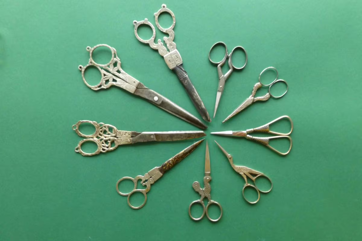 Antieke zilveren naaischaren Zilver.nl