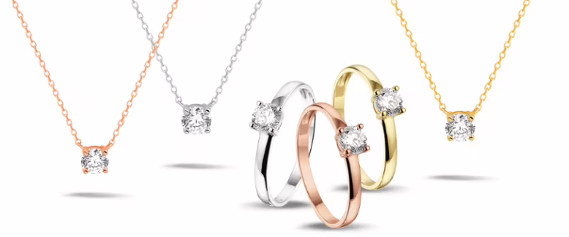 Gouden colliers met een diamant Zilver.nl