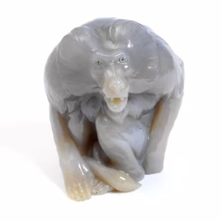 hardsteen chimpansee Carl Fabergé rond 1910 Zilver.nl