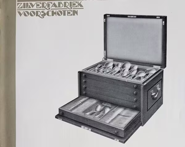 Antiek zilver bestek in een bijpassende kist met lades de bestekcassette Blog Zilver.nl