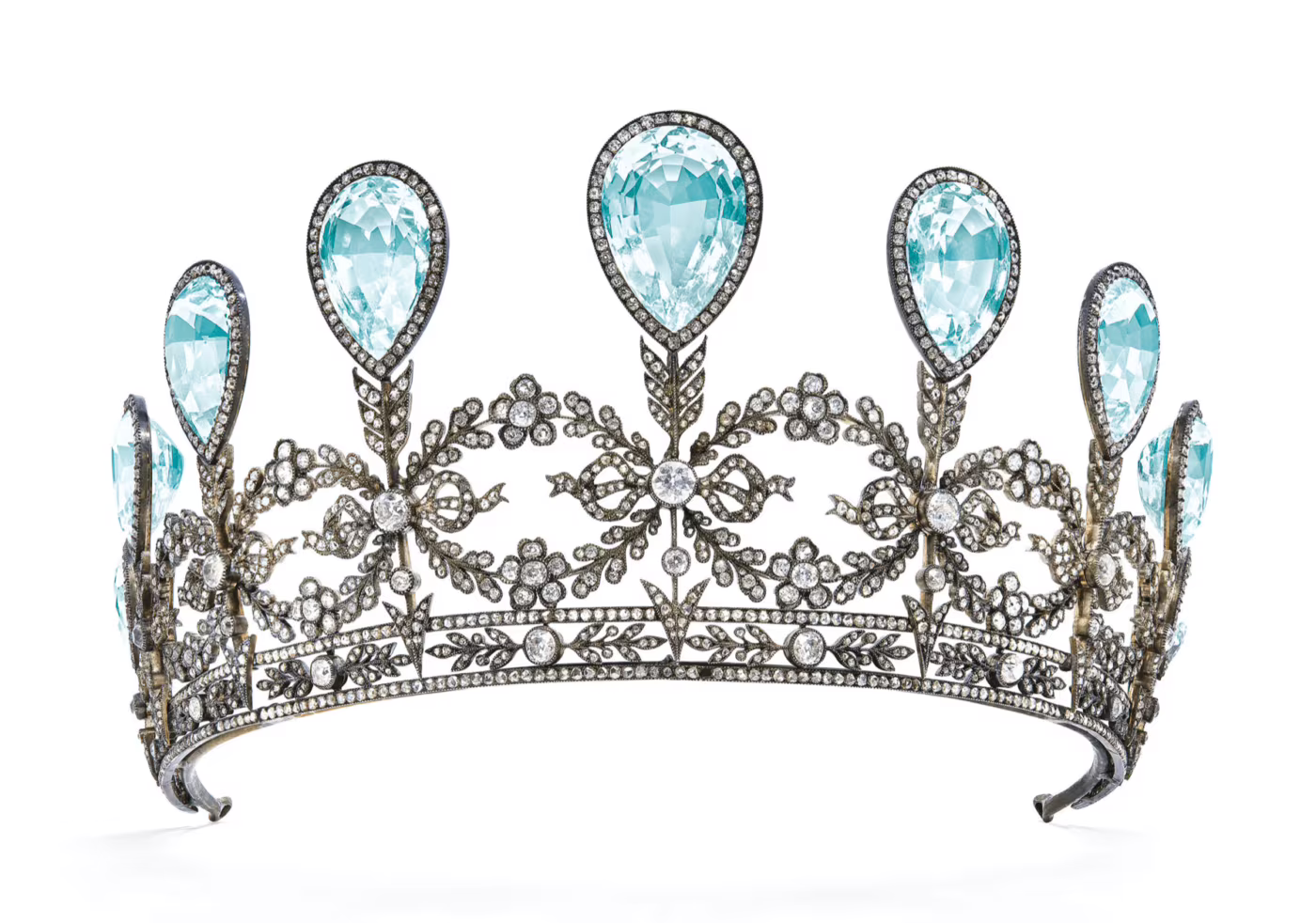 Fabergé diadeem met diamanten en aquamarijn Christie's 1996 Blog Zilver.nl