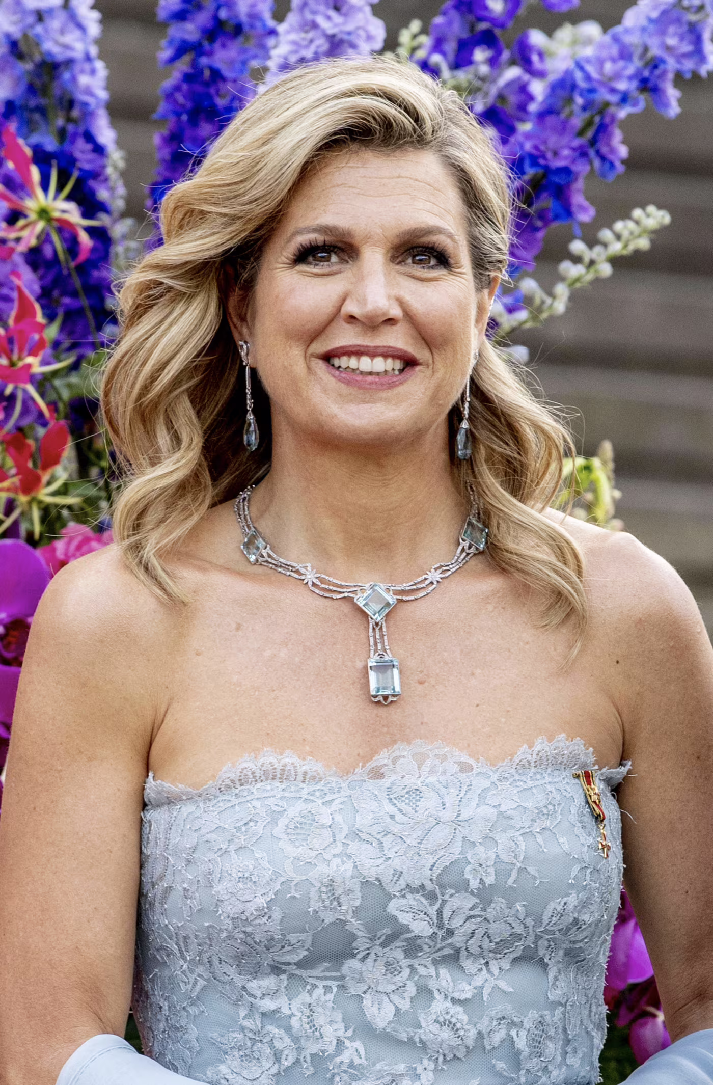 Koningin Maxima met het witgouden collier met aquamarijn van Burnier Blog Zilver.nl
