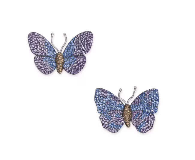 twee broches vlinders van JAR