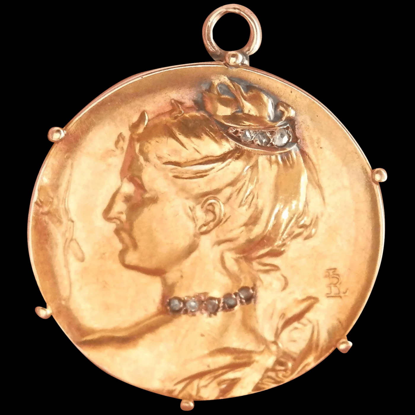 Gouden medaille broche 'Diana' Louis Rault Parijs Blog Zilver.nl