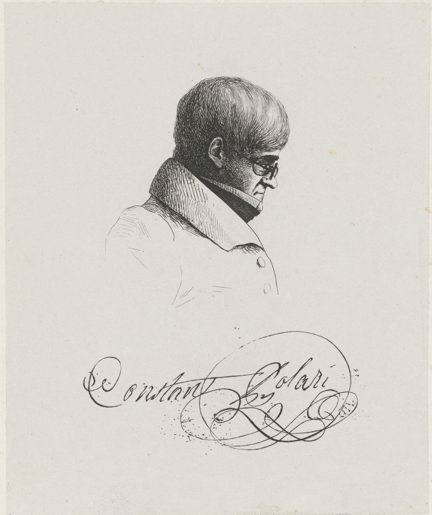Portret van Constant Polari door Jean Zacherie Mazel, Collectie Het Rijksmuseum